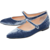 powder blue velvet flat shoes - Sapatilhas - 