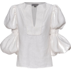 puff-sleeve-linen-blouse - Рубашки - короткие - 