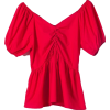 puff sleeve pleated short-sleeved shirt - Hemden - kurz - $25.99  ~ 22.32€