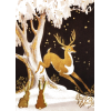 rabbits deer winter illustration - Uncategorized - 