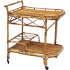 rattan cane and bamboo drinks cart - Meble - 