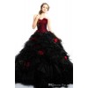 red and black ballroom puff gown - sukienki - 