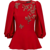 red blouse - 長袖シャツ・ブラウス - 