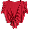 red crop top - Рубашки - короткие - 