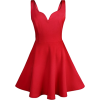 red, dress, short, sleeveless - sukienki - 