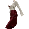 red dress with cardigan - sukienki - 