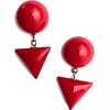 red earrings - イヤリング - 