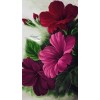 red floral background - Ilustracje - 