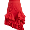 red high low skirt - Юбки - 