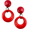 red hoop earings - Aretes - 