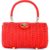 red orange wicker bag - ハンドバッグ - 