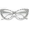 retro polka dot feminine cat eyeglasses - Očal - 