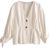  retro puff sleeve shirt coat cardigan - 半袖シャツ・ブラウス - $29.99  ~ ¥3,375