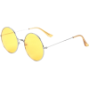 round oversized yellow sunglasses - サングラス - 