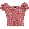 ruffled plaid short-sleeved top - Shirts - $25.99 
