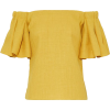 ruffled woven top - 半袖衫/女式衬衫 - 