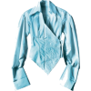 satin blouse - 半袖衫/女式衬衫 - 