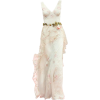 satinee white with pink flowers - Vestidos - 