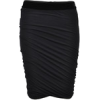 Black Ruched Skirt - Suknje - 