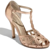 shoes gold heels 1920s style - Классическая обувь - 