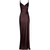 silk brown dress - sukienki - 