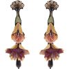 silk flower drop earrings - Brincos - 