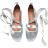 silver ballet flats with lace straps - Ballerina Schuhe - 