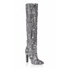 silver over the knee boot - Сопоги - 
