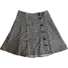 single breasted high waist lattice skir - Skirts - $27.99 