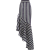 skirt asymmetrical striped white and bla - Suknje - 