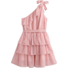 solid color chiffon printed one-shoulder multi-layer dress NSYXB118267 - Haljine - $19.25  ~ 16.53€