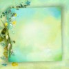 spring floral green frame - Tła - 