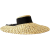 straw hat black ribbon - 有边帽 - 
