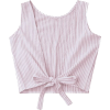 striped cropped top - 半袖衫/女式衬衫 - 