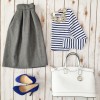 stripe tee and skirt - Moje fotografije - 