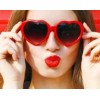 summer makeup red lips heart sunglasses - Мои фотографии - 