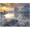 sunset over a winter lake and forest - Natural - 