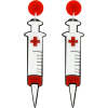 #syringe #red #earrings #pair #nurse - Kolczyki - 