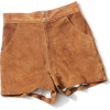 tan suede high waisted shorts - Calções - 