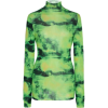 tie-dyed silk Turtleneck Top - Long sleeves t-shirts - 