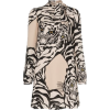 tiger print high neck silk mini dress - Dresses - 