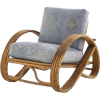 vintage bamboo blue grey chair - Uncategorized - 