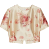 vintage floral cropped blouse - Košulje - kratke - 