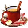 watercolor hot cider drink - ドリンク - 