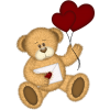 Bear with hearts - イラスト - 