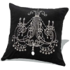 Black Chandelier Pillow - Illustrations - 
