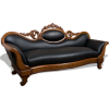 Black Leather Couch - Ilustracje - 