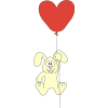 Bunny with heart baloon - Ilustracje - 