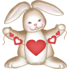 Bunny with hearts - Ilustracje - 