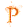Burning letter P - 插图用文字 - 